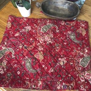 Pottery Barn Euro Tie Back Sham in Quilted Paisley Anibel 28”x 23”